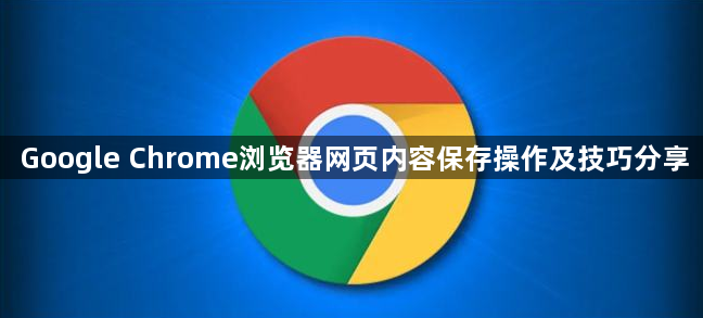 Google Chrome浏览器网页内容保存操作及技巧分享1