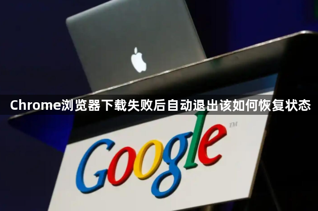 Chrome浏览器下载失败后自动退出该如何恢复状态1