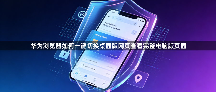 华为浏览器如何一键切换桌面版网页查看完整电脑版页面1