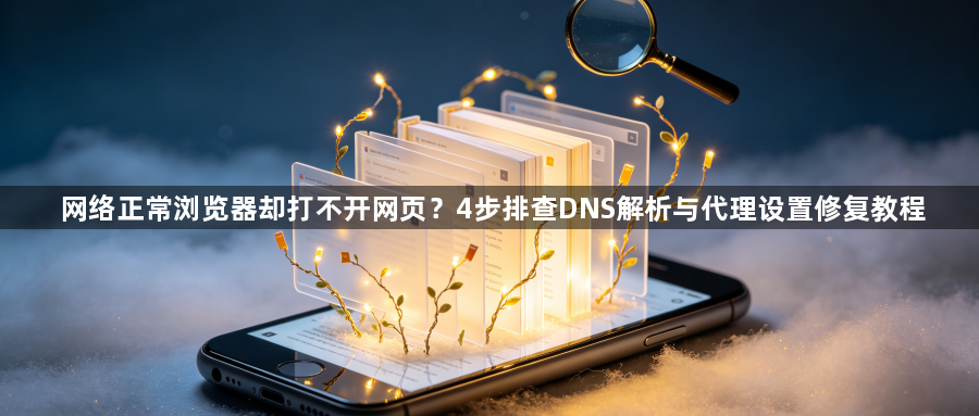 网络正常浏览器却打不开网页？4步排查DNS解析与代理设置修复教程1