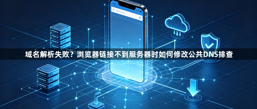 域名解析失败?浏览器链接不到服务器时如何修改公共DNS排查1