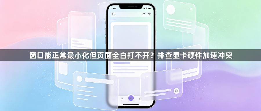 窗口能正常最小化但页面全白打不开？排查显卡硬件加速冲突1